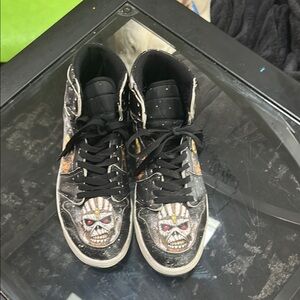 Men's Black Iron Maiden High-Top Sneakers